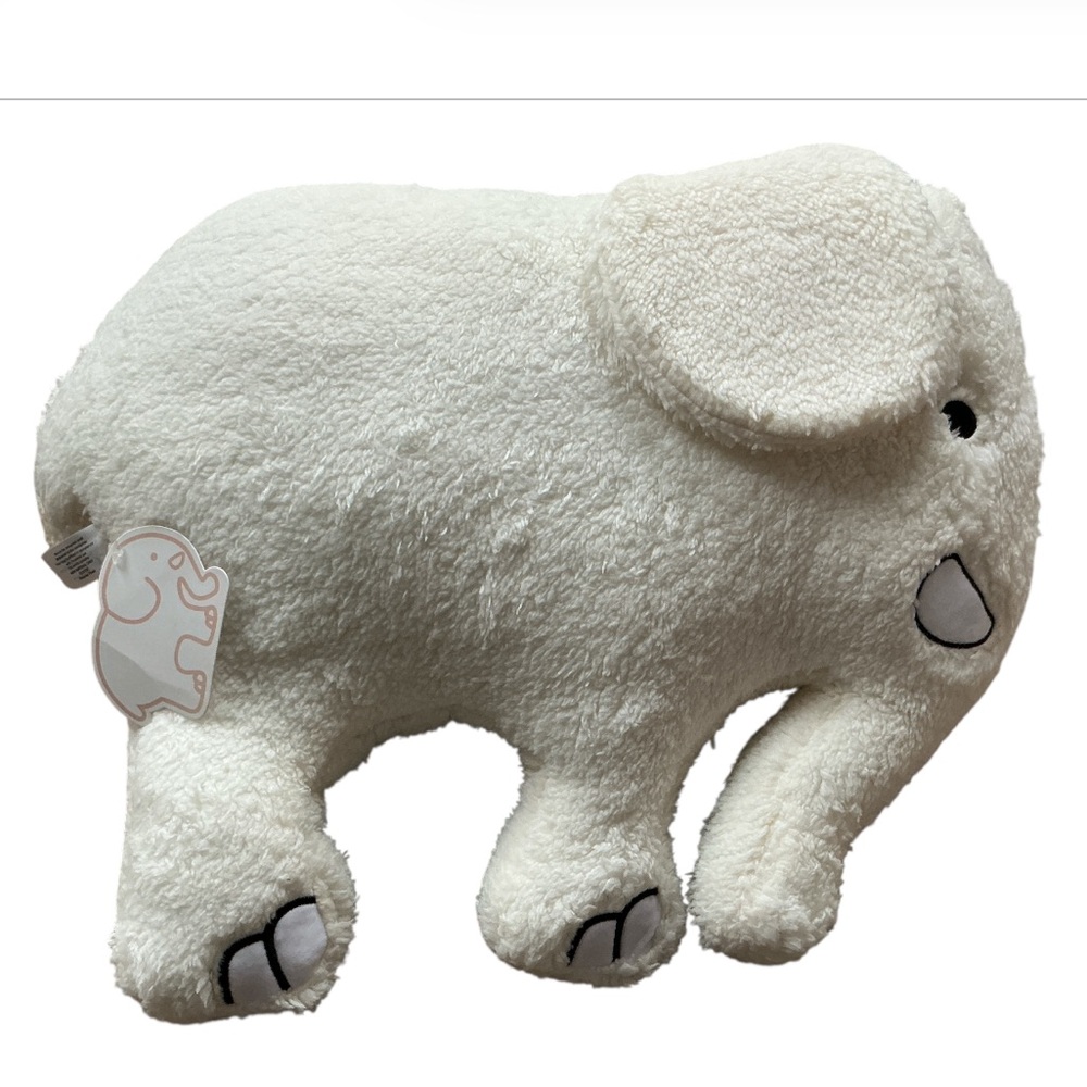 Ivory Ella Elephant Plush Large Pillow NWT